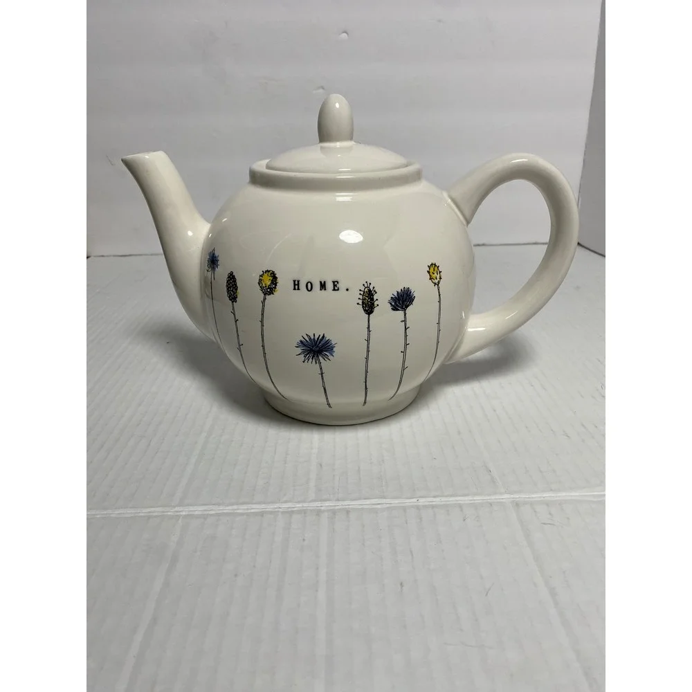 Rae Dunn Home Wildflower Teapot Artisan‎ Collection by Magenta Cream Floral Lid